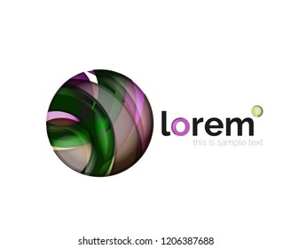 Geometric convergence vector business icon template
