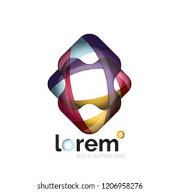 Geometric convergence vector business icon template