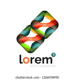 Plantilla de icono de negocio de vector de convergencia geométrica