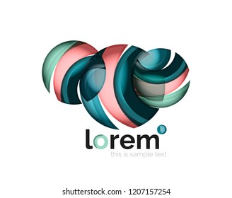 Geometric convergence vector business icon template