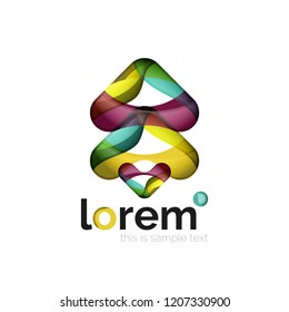 Geometric convergence vector business icon template