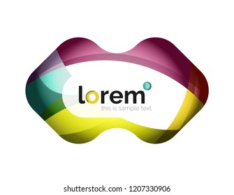 Geometric convergence vector business icon template