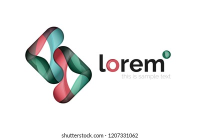 Geometric convergence vector business icon template