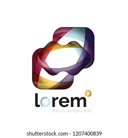 Geometric convergence vector business icon template