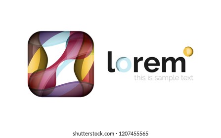 Geometric convergence vector business icon template