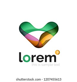 Geometric convergence vector business icon template