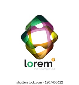 Geometric convergence vector business icon template