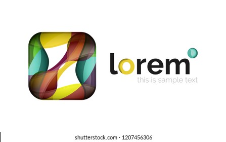 Geometric convergence vector business icon template