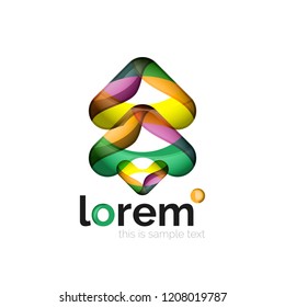 Geometric convergence vector business icon template