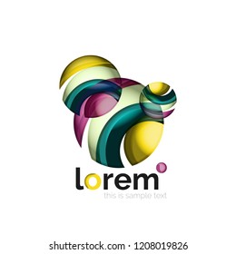 Geometric convergence vector business icon template