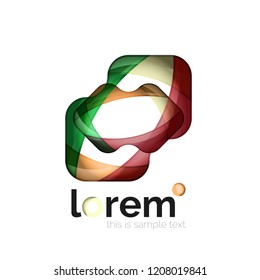 Geometric convergence vector business icon template