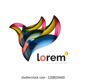 Geometric convergence vector business icon template