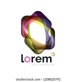 Geometric convergence vector business icon template
