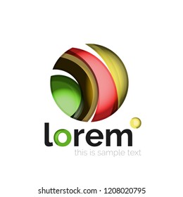 Geometric convergence vector business icon template