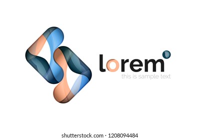 Geometric convergence vector business icon template