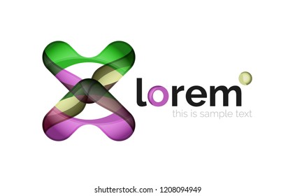 Plantilla de icono de negocio de vector de convergencia geométrica