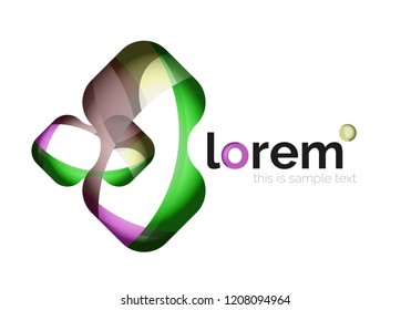 Geometric convergence vector business icon template