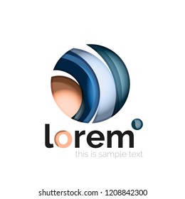Geometric convergence vector business icon template