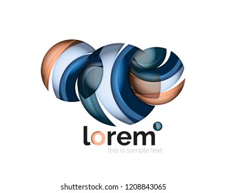 Geometric convergence vector business icon template