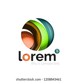 Geometric convergence vector business icon template