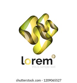 Geometric convergence vector business icon template