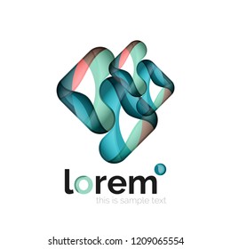 Geometric convergence vector business icon template