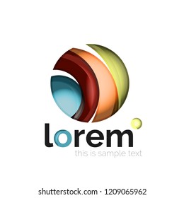 Geometric convergence vector business icon template