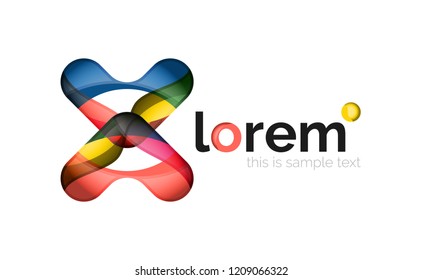 Plantilla de icono de negocio de vector de convergencia geométrica