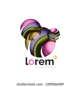 Geometric convergence vector business icon template