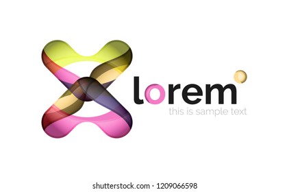 Geometric convergence vector business icon template