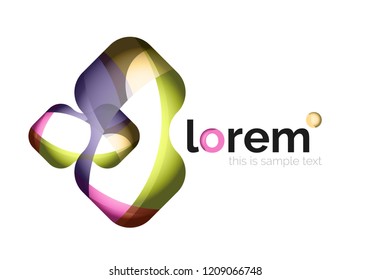 Geometric convergence vector business icon template