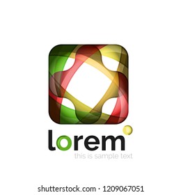 Geometric convergence vector business icon template