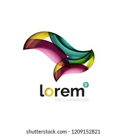 Geometric convergence vector business icon template