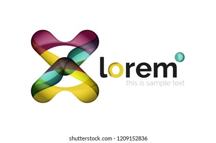 Geometric convergence vector business icon template
