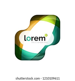 Geometric convergence vector business icon template