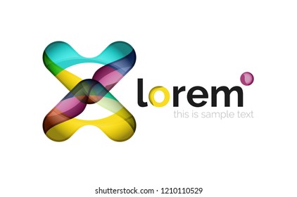 Geometric convergence vector business icon template
