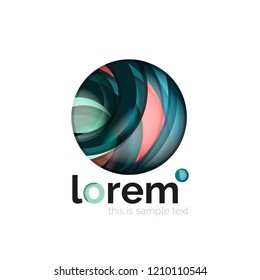 Geometric convergence vector business icon template