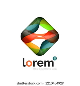 Geometric convergence vector business icon template