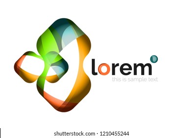 Geometric convergence vector business icon template