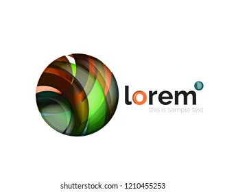 Geometric convergence vector business icon template