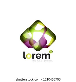 Geometric convergence vector business icon template