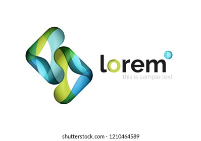 Plantilla de icono de negocio de vector de convergencia geométrica