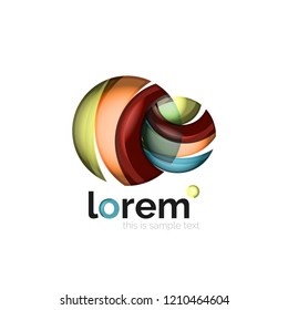Geometric convergence vector business icon template