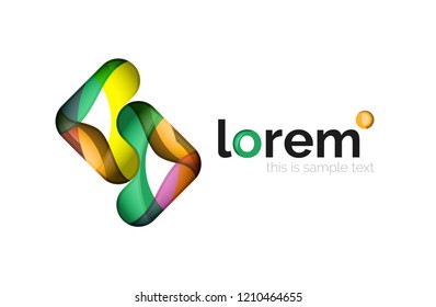 Geometric convergence vector business icon template