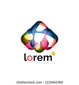 Geometric convergence vector business icon template
