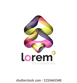 Geometric convergence vector business icon template