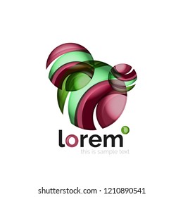 Geometric convergence vector business icon template