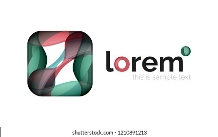 Geometric convergence vector business icon template