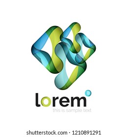 Geometric convergence vector business icon template