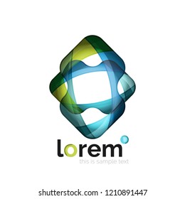 Geometric convergence vector business icon template